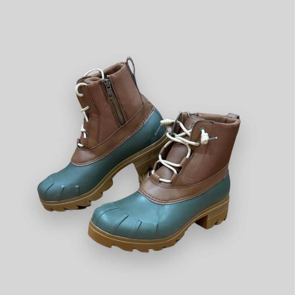 Sperry Syren Ascend Duck Boots Size 10 Rugged Brown Green